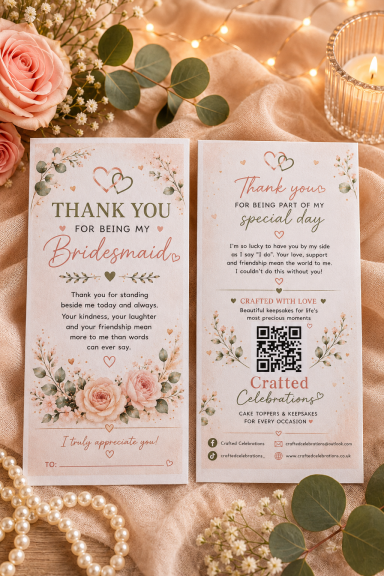 Thank you for being my Bridesmaid cards, Pack of 5, £6.99
