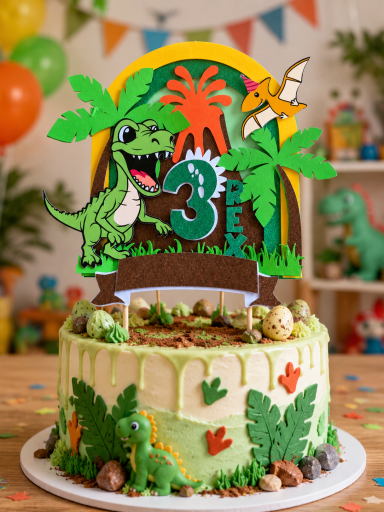 3D Dinosaur Topper £5.99, cards to match £2.50