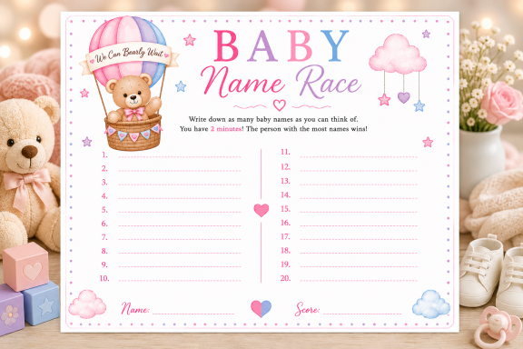 Baby Name Race Pack of 10-£5.99