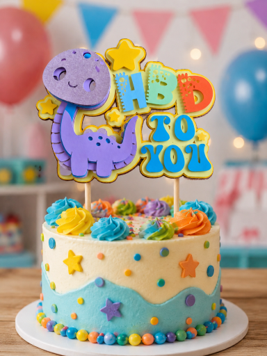 Cute 3D Dinosaur Topper £5.99, cards to match 2.50£