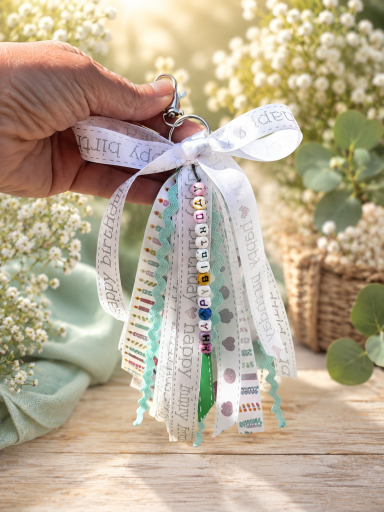 Happy Birthday Bag/Key Chain can be personalised 10.00